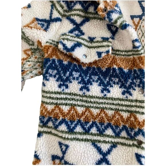 Southwestern Aztec Fleece Jacket Medium - Picture 3 of 6